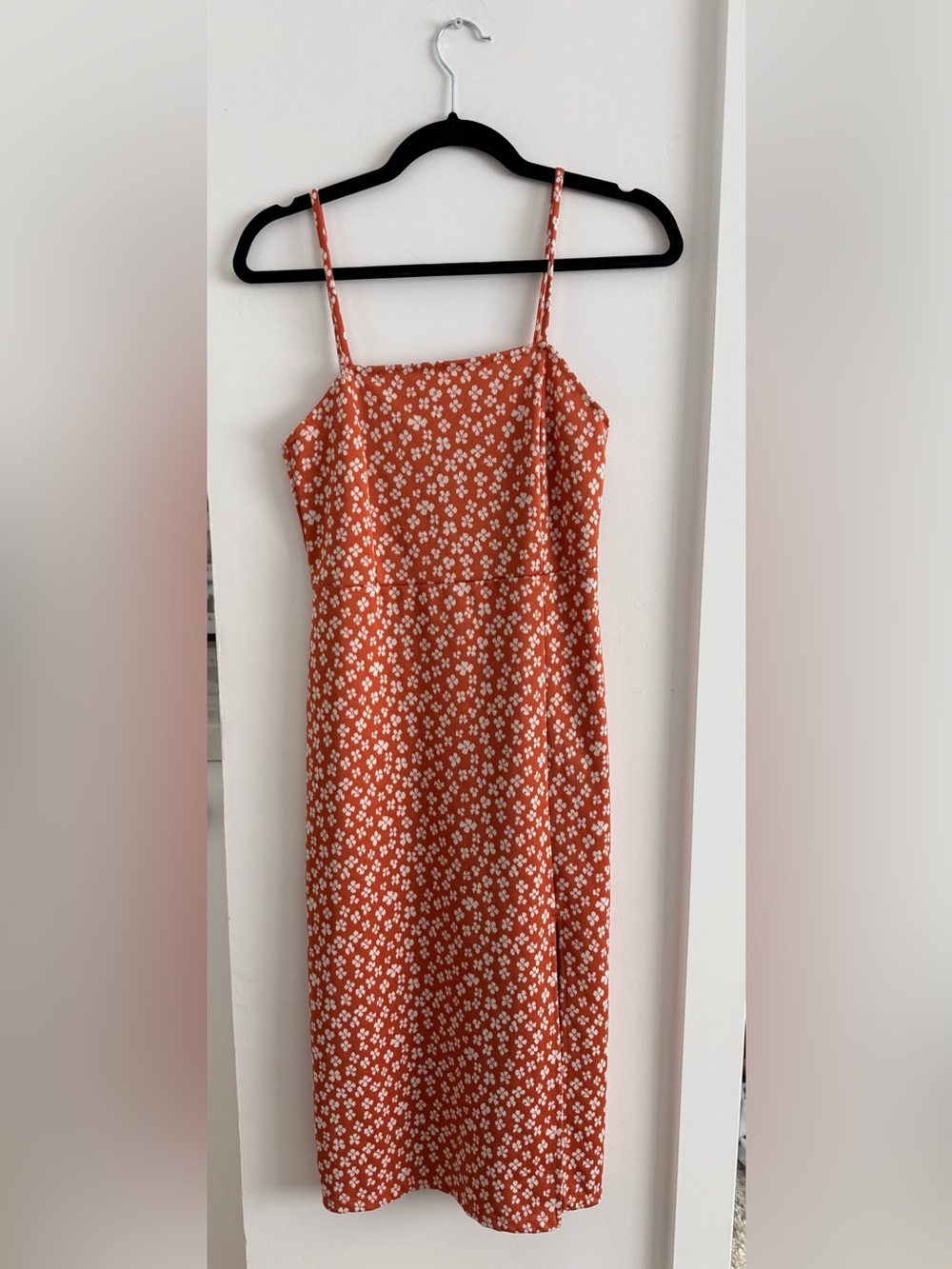 Zara Rust Floral Midi Slip Dress